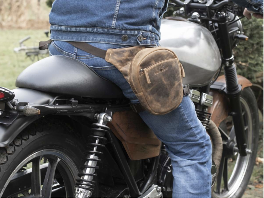 Sacoche En Cuir Vintage à Porter à La Cuisse - Marron, Style EDC, Pour Homme